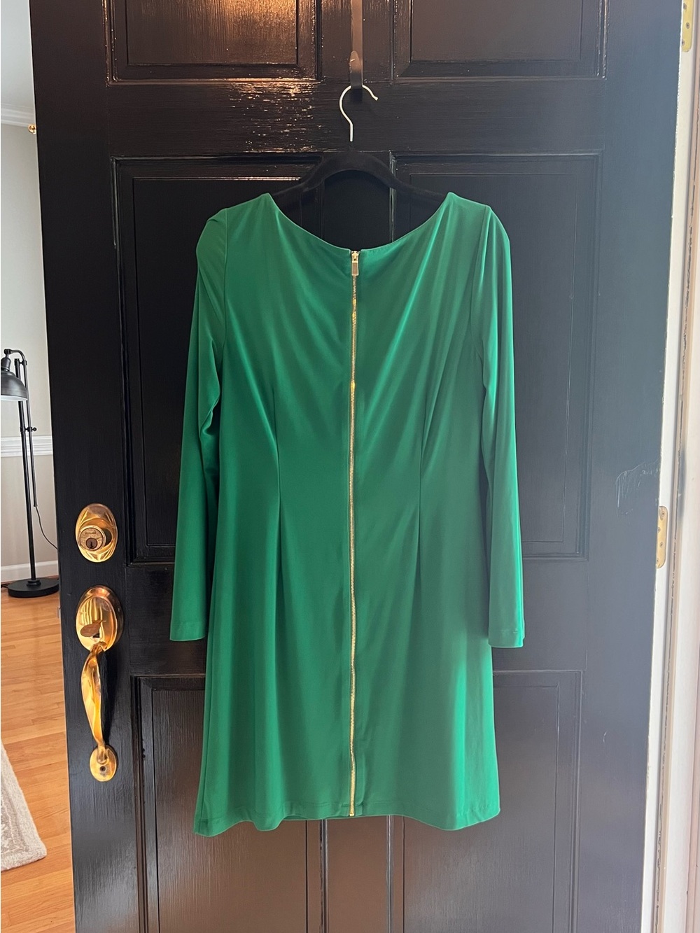 Vince Camuto Emerald Green Long-Sleeve Dress, size 12 - Picture 2 of 4